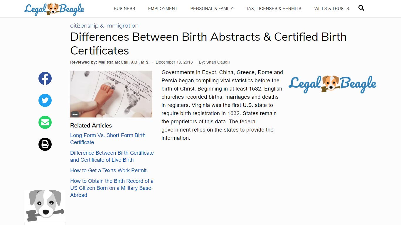 Differences Between Birth Abstracts & Certified Birth Certificates ...